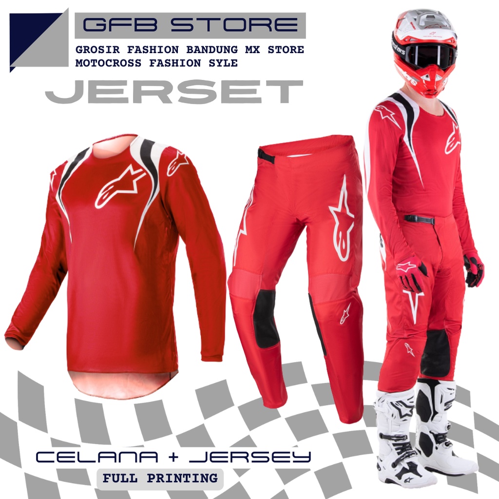 Celana Trail Set Jersey JERSET Motocross Trail Adventure Trabas Outdoor Gas track