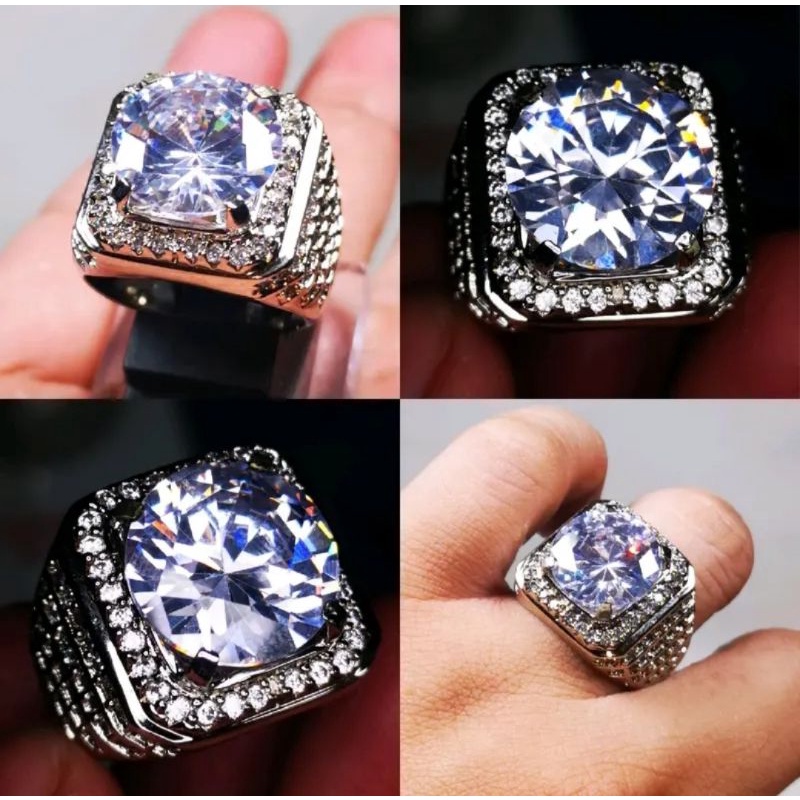 cod bayar ditempat Batu Cincin White Moissanite