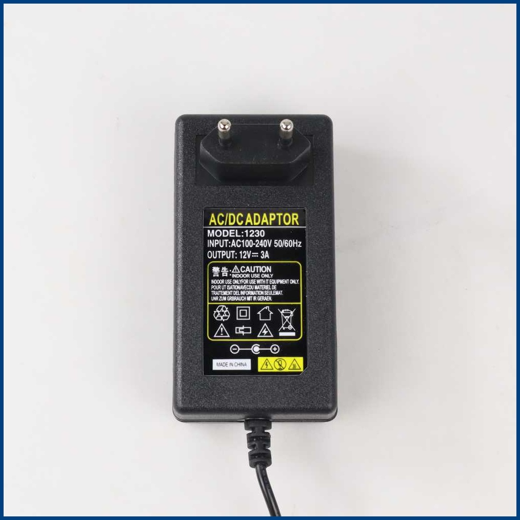 Power Adaptor Supply DC12V 3A EU Plug – VBS