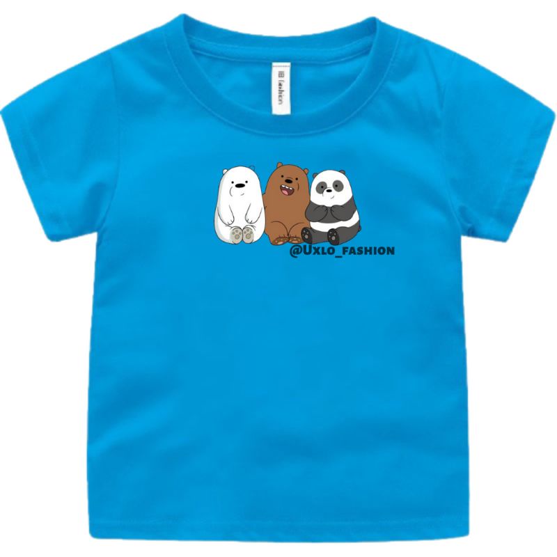 Baju Kaos Anak Perempuan Dan Laki Murah Umur 2-9Tahun Motif Kartun Bear Beruang Lucu Uxlo Fashion