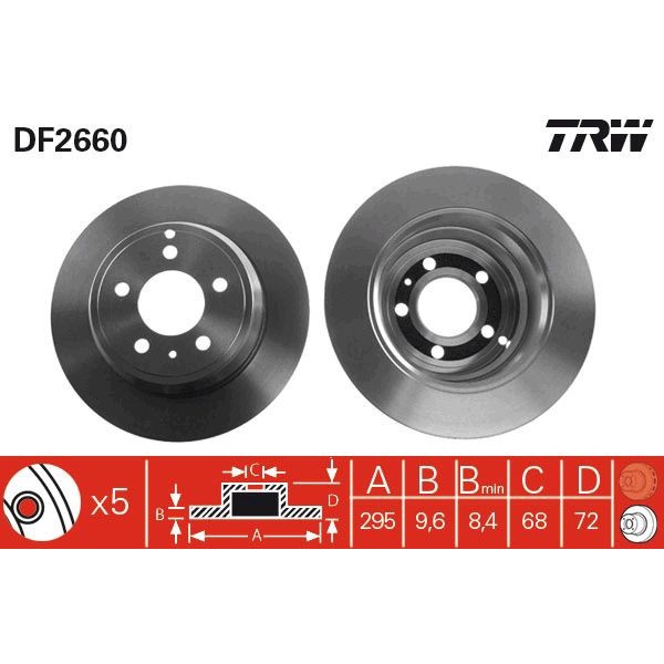 TRW DF2660 BRAKE DISC VOLVO 850 / S7