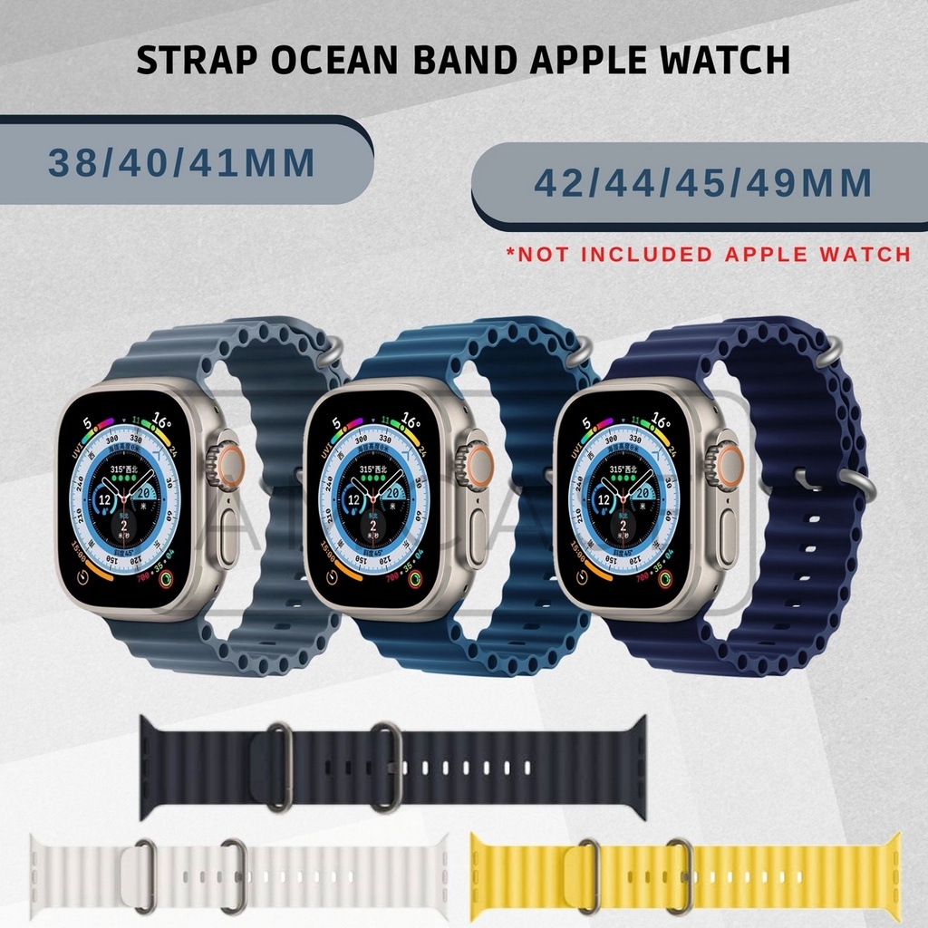 ( TANPA JAM ) OCEAN | TALI STRAP WATCH - SERIES ULTRA 8 7 6 5 4 3 2 1 SE | SIZE 38mm 40mm 41mm 42mm 44mm 45mm 49mm | Tali strap sport band apple watch iwatch smartwatch