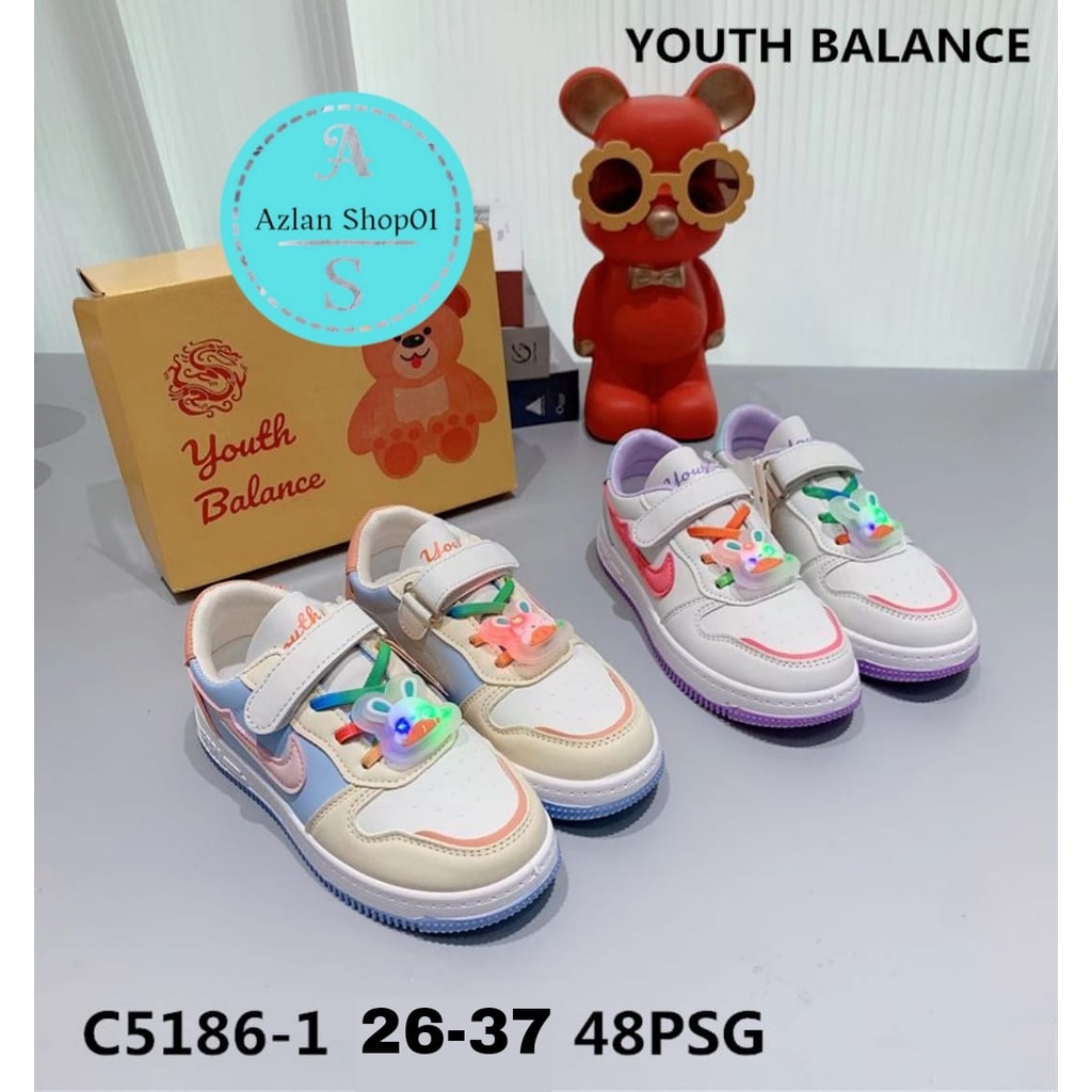 Sepatu sneaker anak perempuan import dari youth Balance C5186-1 ( 26-37 ) Terbaru