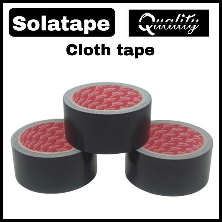 

Lakban Cloth Tape Hitam Jilid Buku Solatape