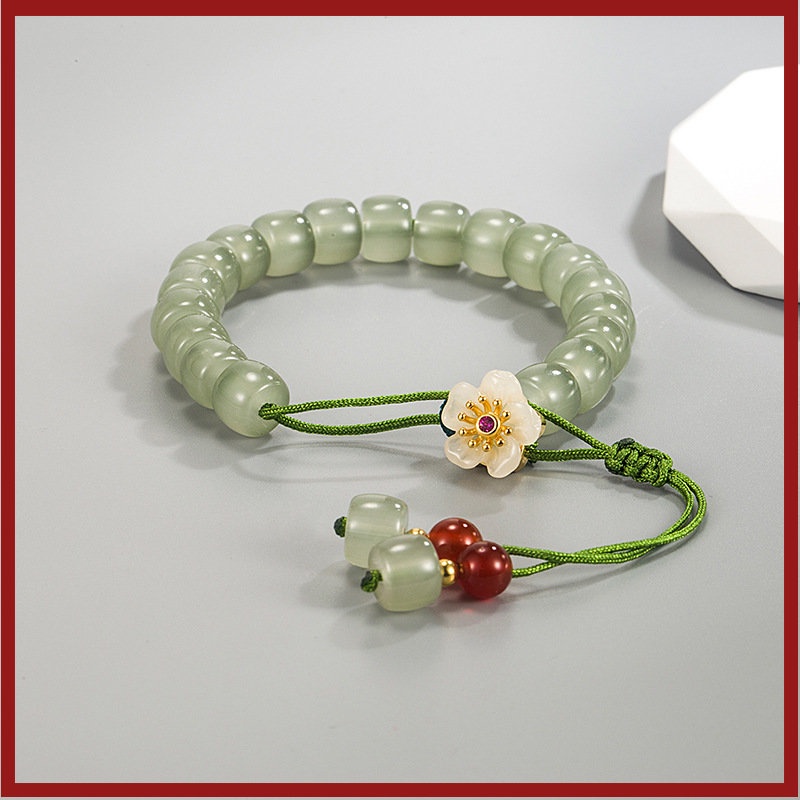 Begonia Hetian Jade Gelang Wanita Rumbai Tali Gendong U1485