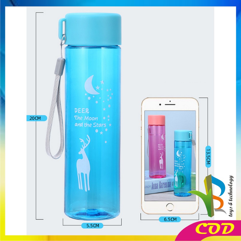 RB-C709 Botol Minum Portable 450ML Motif Karater Binatang Rusa / Tumbler Botol Air Minum Sport Travel Anak Sekolah