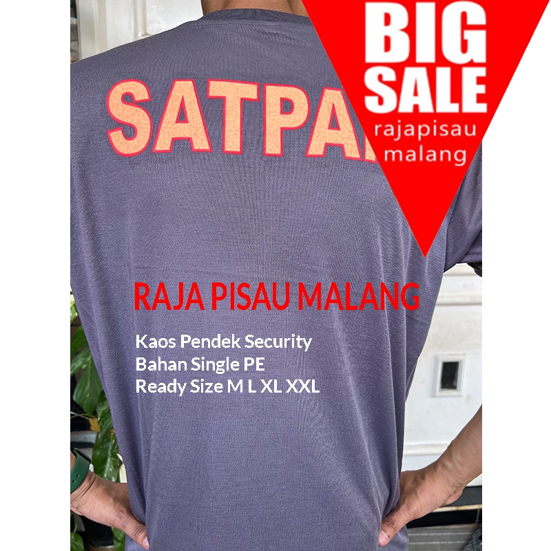 Kaos Pendek Security Satpam Coklat Gadha Pratama Hitam Bahan PE