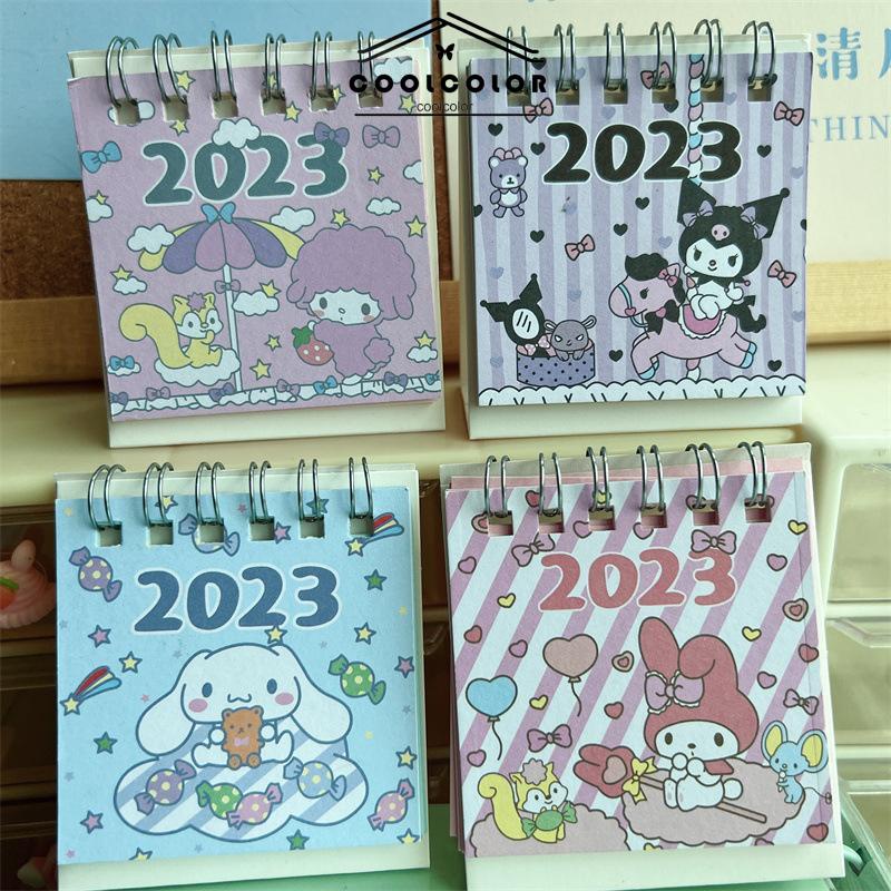 COD❤️Kalender Meja Mini 2023  Lucu Vertikal  Anjing Kuromi Cinnamoroll  Kalender Kecil- cl