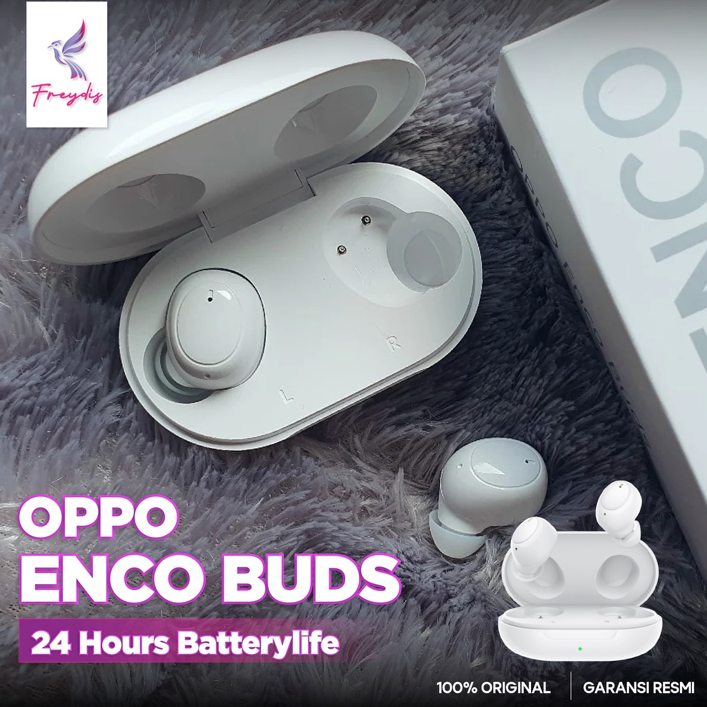 Oppo Enco Buds Bluetooth Earpods Earphone Handsfree Headset Wireless Murah Original Garansi Resmi