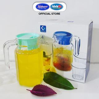 IDOLMART Tea Pot Set Kaca 4 in 1 Kalea Kimglass - Gelas Teko Kado Murah Bandung