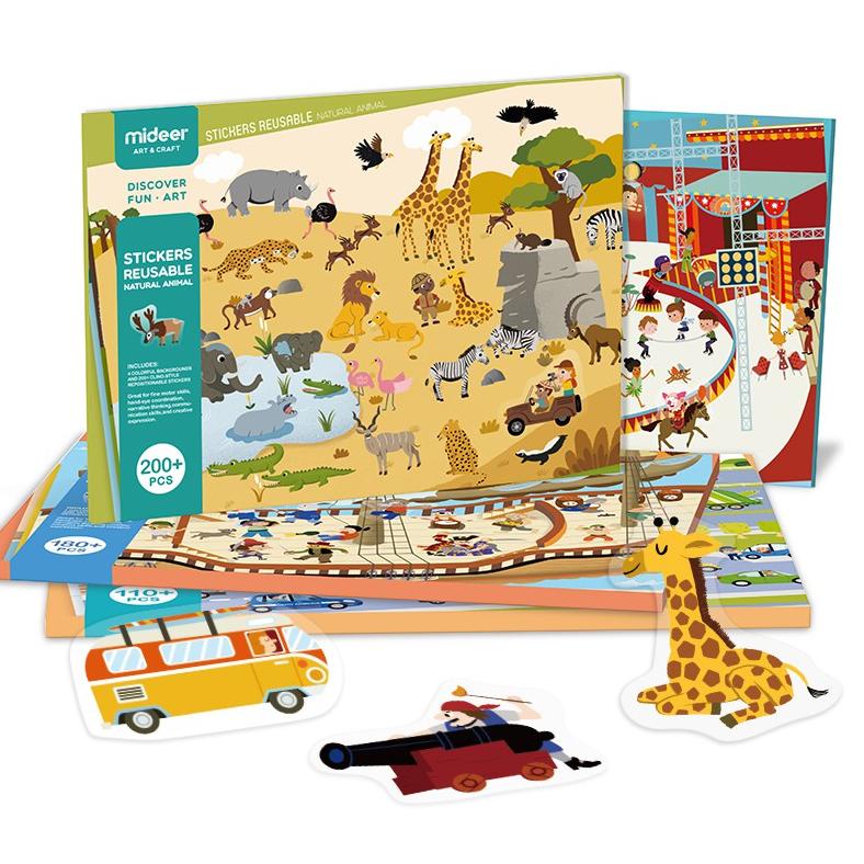 

Terjangkau - Tweedytoys - Mideer Reusable Sticker / Buku Stiker Mainan Edukasi Anak ,.