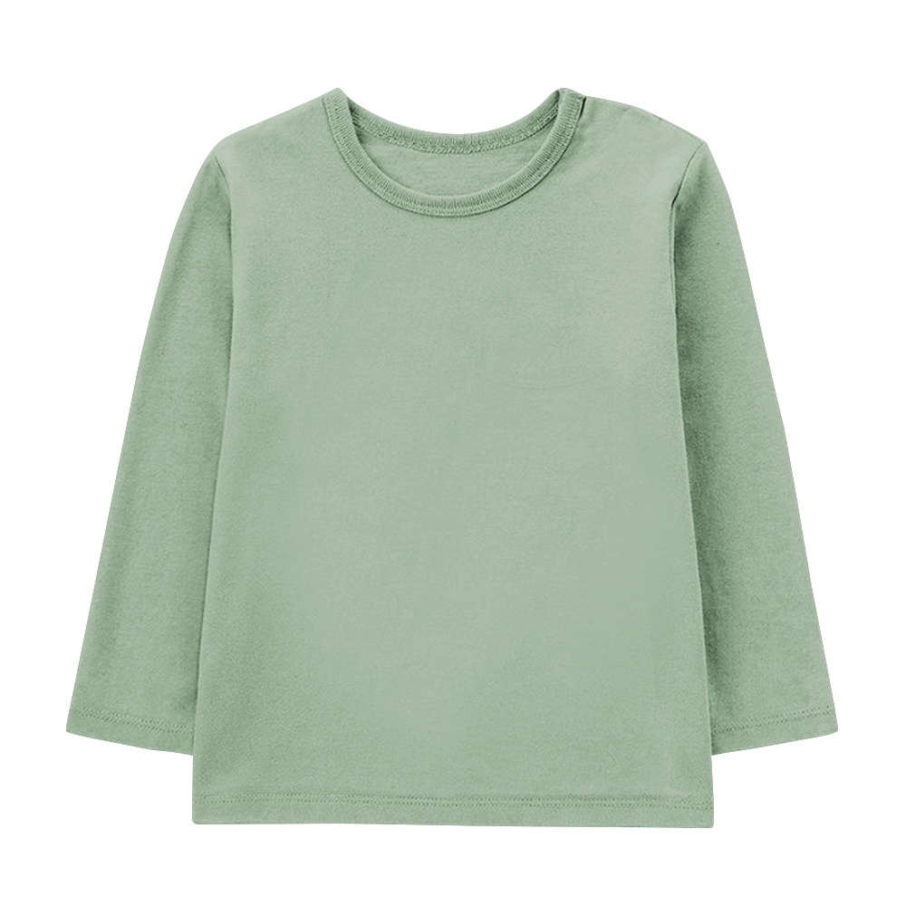 Kaos Polos Lengan Panjang Anak Laki-laki dan Perempuan Unisex Warna Mint