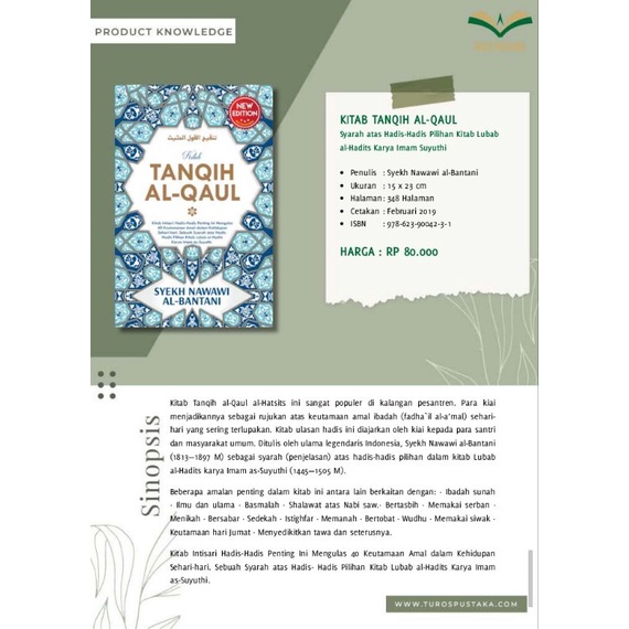 Jual Buku Original Kitab Tanqih Al Qaul Syarah Atas Hadis Hadis