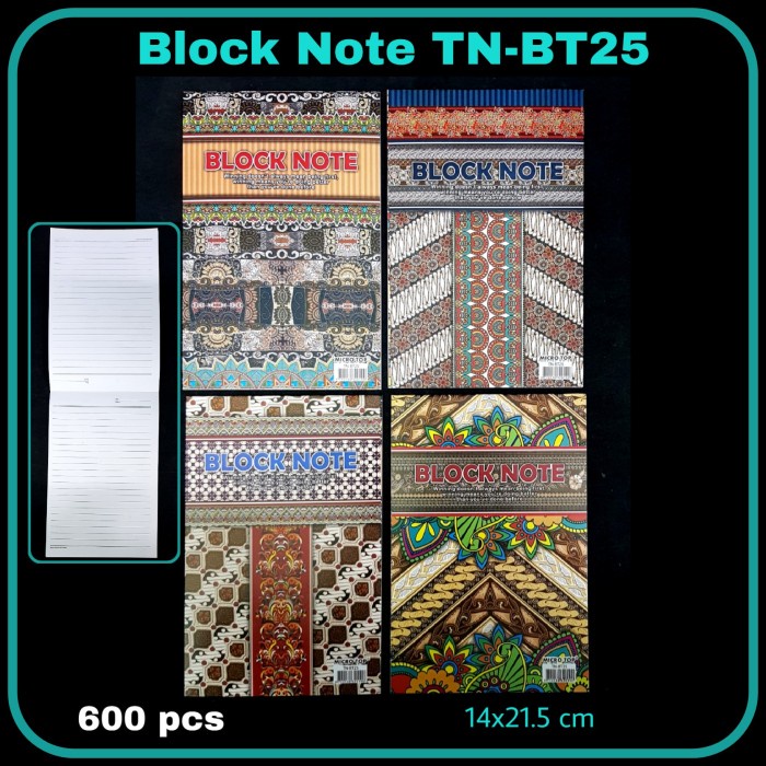 

Block Note MICROTOP MT-BT25 / Memo / Bloc Note / Buku Memo - BT25