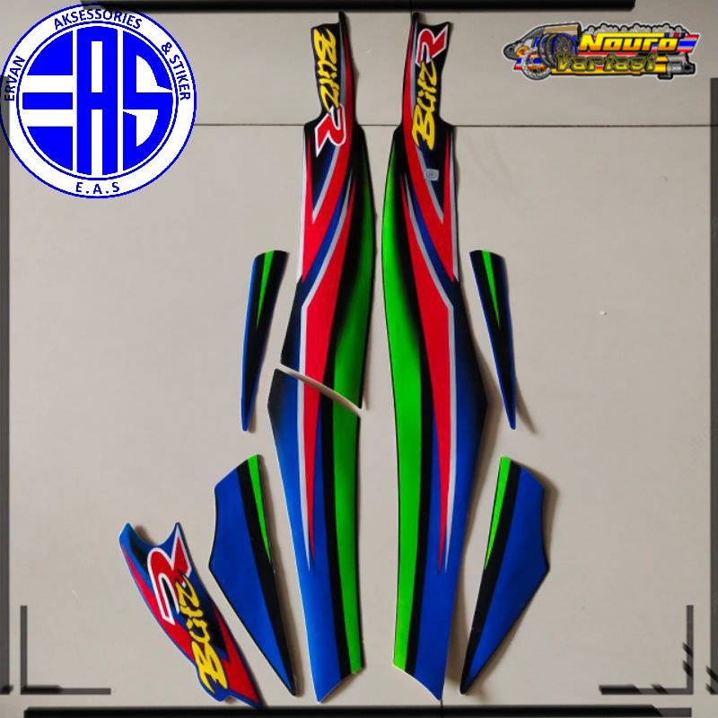 Striping Kawasaki Blitz R BlitzR biru stiker Lis body motor standar berkualitas