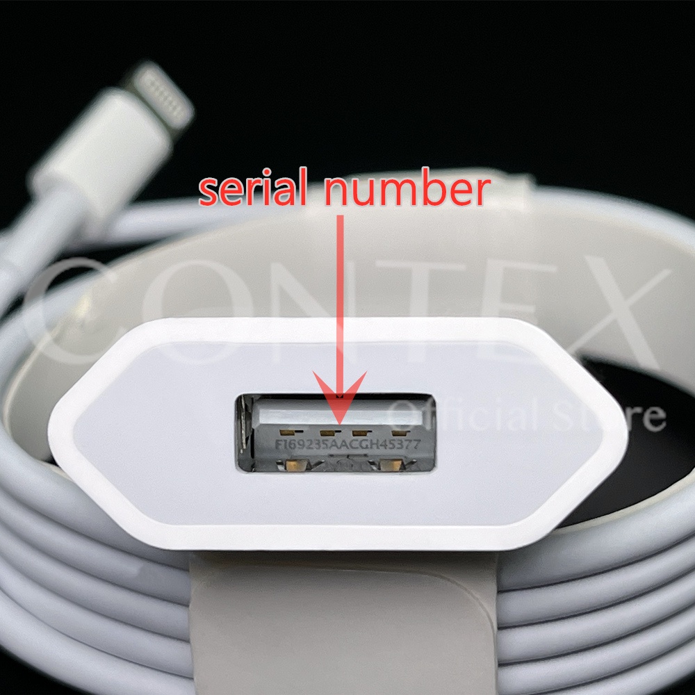 Kabel Charger USB Adapter + USB - Lightning Kabel Data 1Meter / 2Meter 1Pakai 1Set