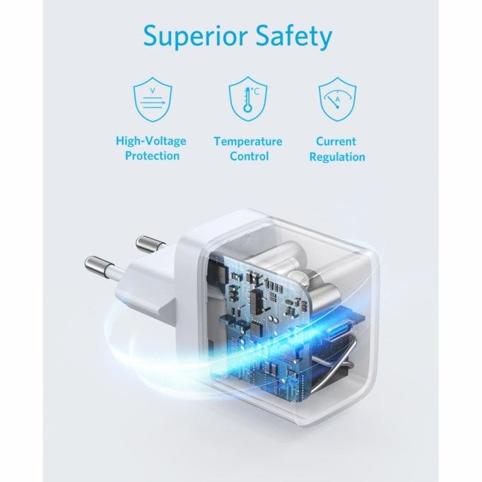 ANKER PowerPort 3 PD 20W Charger Fast Charging - iPhone 12 - ORIGINAL