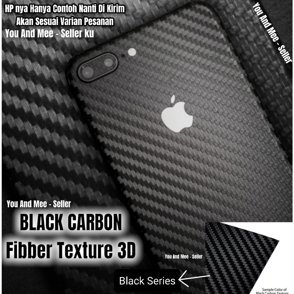 Skin 3D Carbon BLACK Samsung S23 S23+ S22ULTRA S22 S21 + S21FE S21Ultra S20 S20FE S20+ S20 Ultra S10 S10E S10-5G S10-Lite S9 S9+ S8 S8+ S7 Flat S7Edge S6 Edge Plus Garskin Karbon Hitam Scotlite Skotlite Belakang Anti Jamur Gores Motif Plus Corak 4G 5G FE