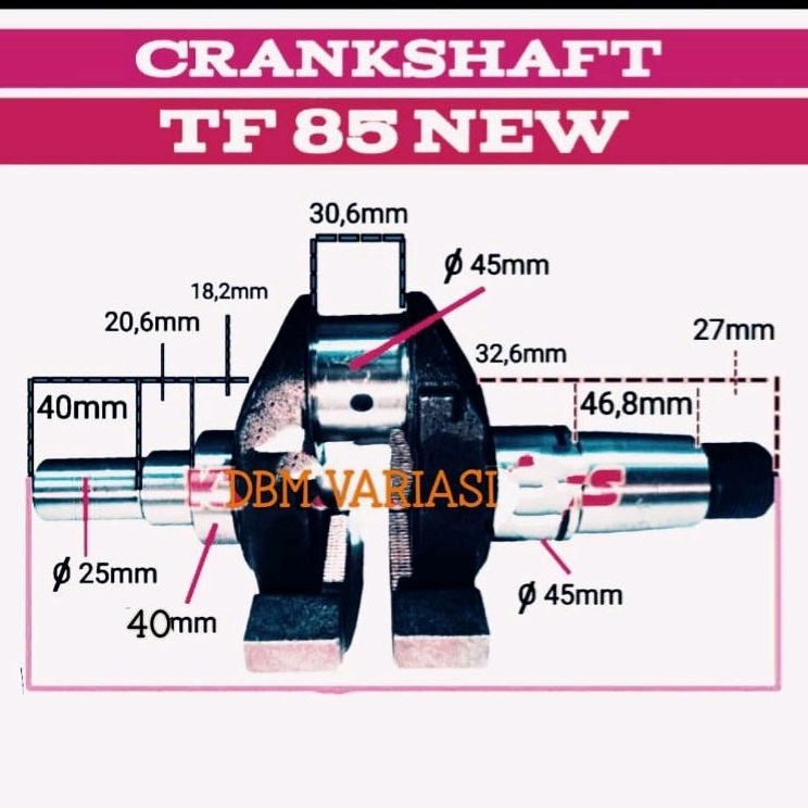 TF 85 MLY CRANKSHAFT UNTUK ENGINE DIESEL YANMAR