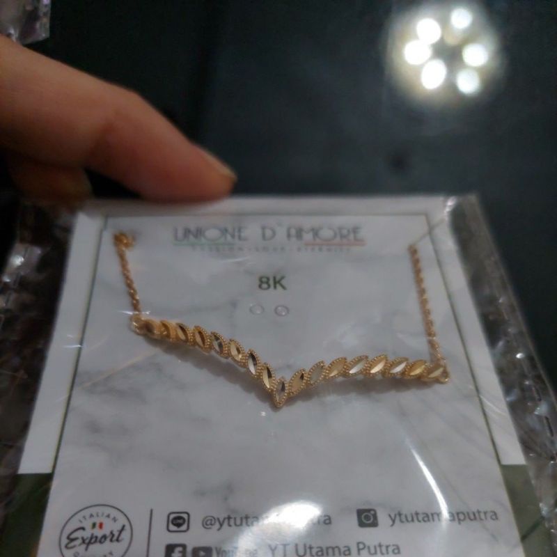 Kalung dan gelang serut aurel selep tanpa mata 2warna YT kadar 8K 375