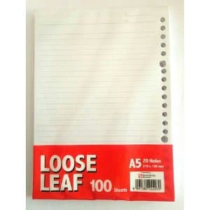 

ISI BINDER PUTIH BERGARIS A5 20 RING