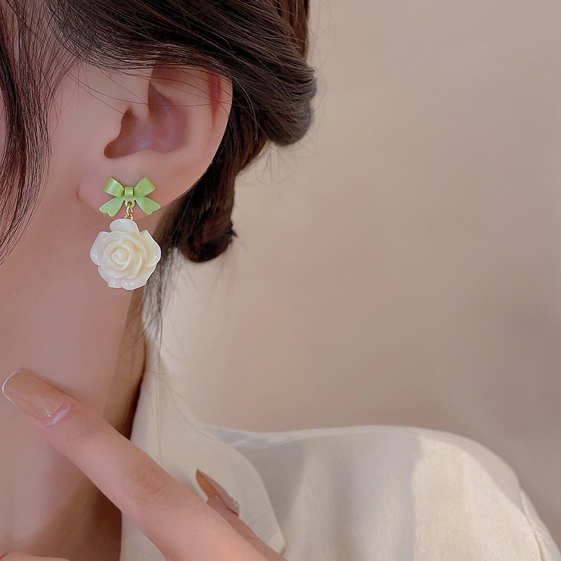 Mode Baru Kamelia Anting-Anting Perempuan925 Perak Jarum Mewah Ikatan Simpul Anting-Anting
