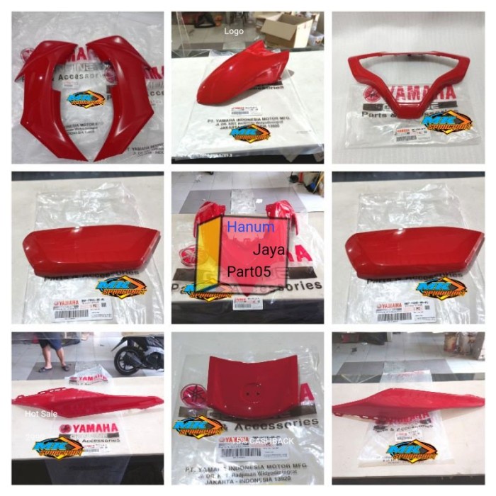 Paket Full Set Body Halus Aerox 155 New Connected 2021-2022 Merah Glos