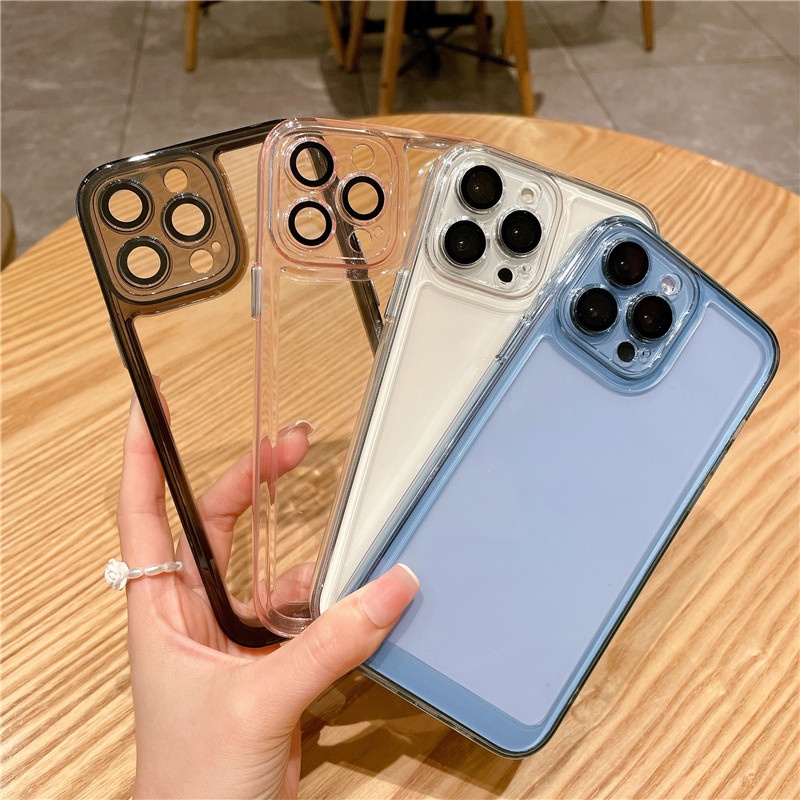 Case Pelindung Lensa Kamera Belakang Transparan Tahan Banting Untuk iPhone 14 13 12 11 Pro MAX XS MAX XR X 7 + 8 Plus