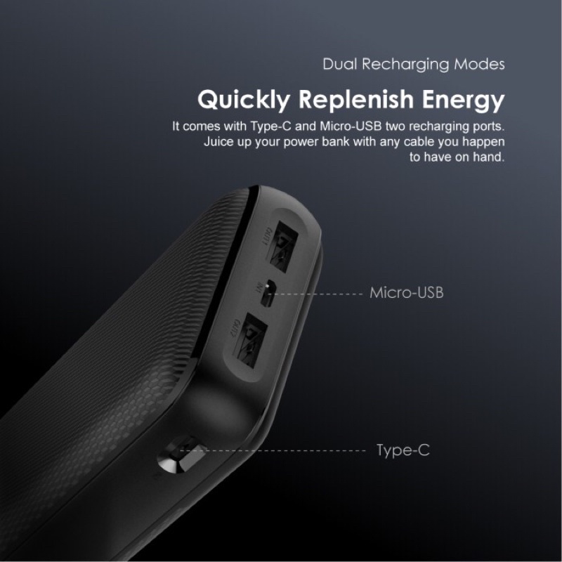 Powerbank 20000mAh Dual USB Fast Charging OPB-P205D
