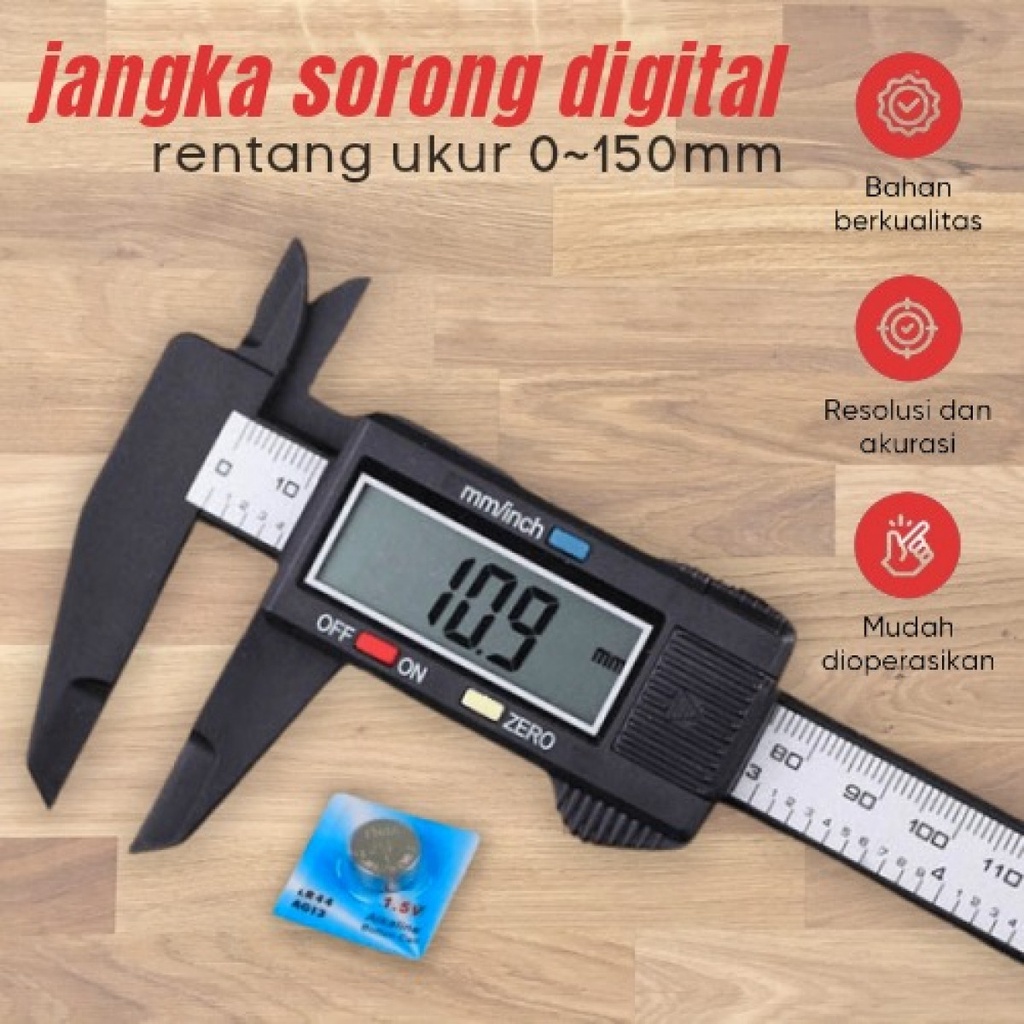 Jangka Sorong Digital Taffware Vernier Caliper LCD Screen