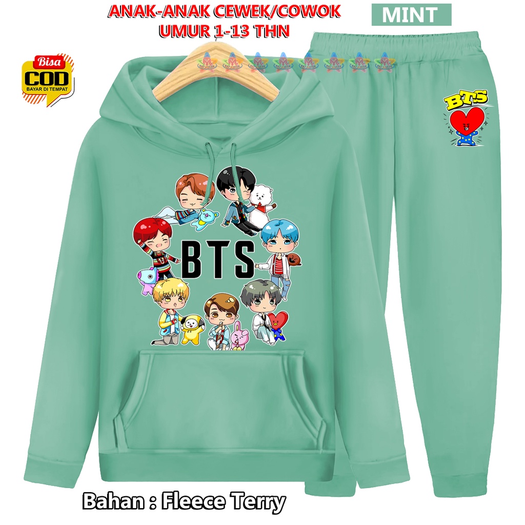 Setelan anak anak BTS sweater Hoodie Suiter, Setelan Olahraga anak, TM 00052 Setelan Training Anak Cowok Cewek baby terry terbaru dan termurah