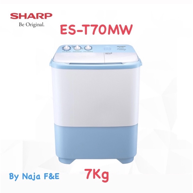 Jual Mesin Cuci Sharp 2 Tabung 7Kg | Mesin Cuci Sharp ES-T70MW | Shopee ...