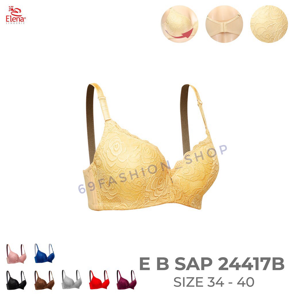 ELENA BRA CUP B NEW B24417 BERKAWAT BEST SELLER HIGH QUALITY BRA ELENA BORDIR BUNGA MAWAR JAHITAN HALUS DAN NYAMAN DIPAKAI