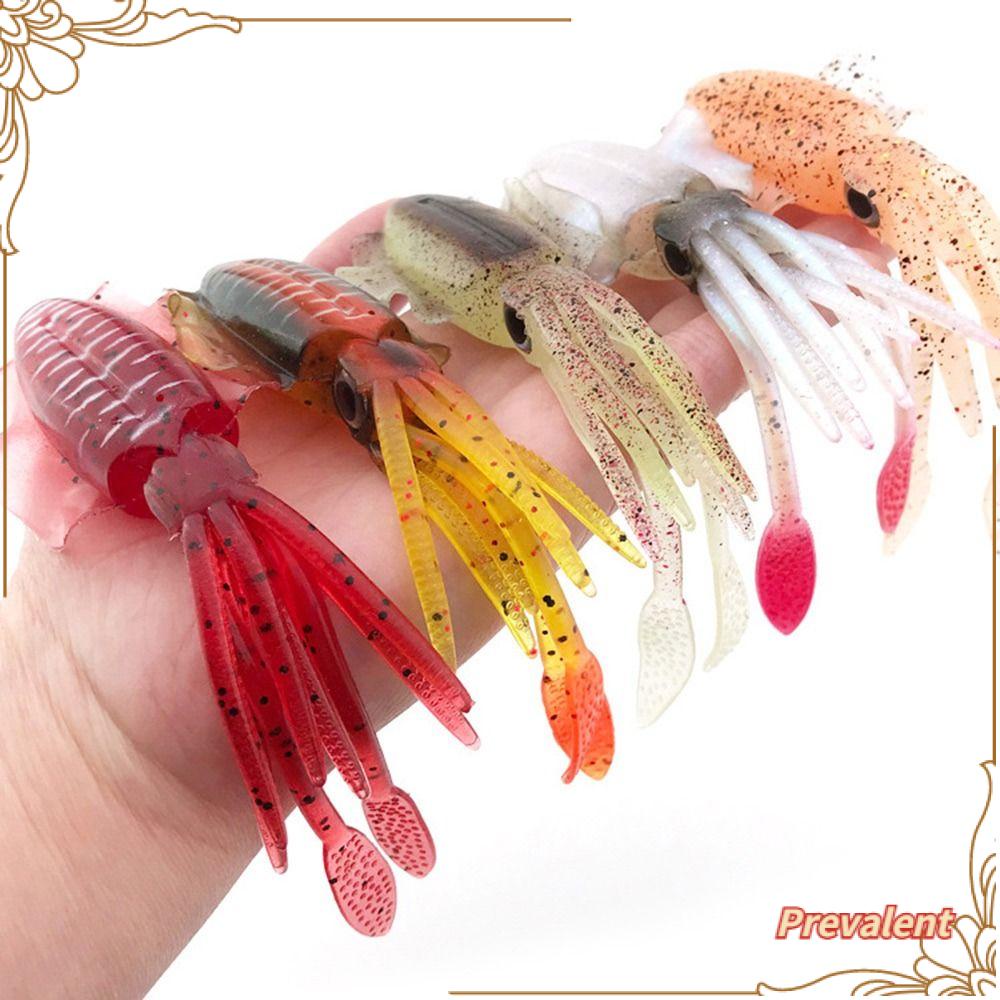 Preva Soft Squid Rockfishing Boat Fishing Wobblers Umpan Luminous UV