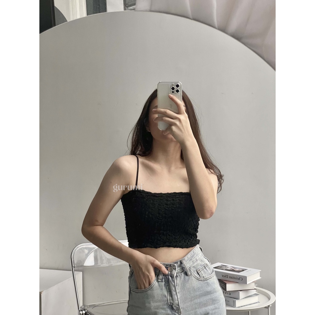 Connie Top | cropped tank top with bra cup