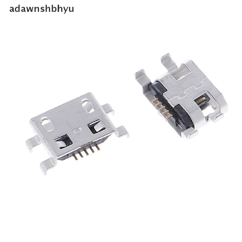 Adawnshbhyu 10pcs Tipe B micro usb 5pin female charger mount Konektor jack port socket ID