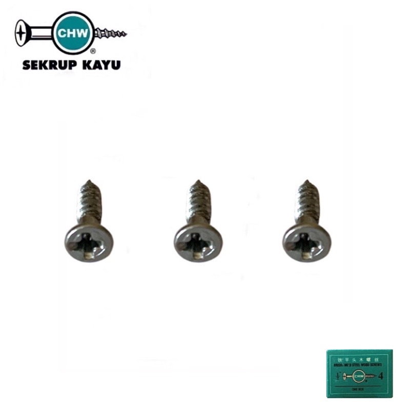 (Pack) 1/2” x 4 Sekrup + Kayu CHW Steel Skrup Wood