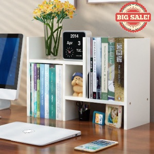

New Promo Mini Bookshelf Desk White Rak Kayu Modern Design Putih