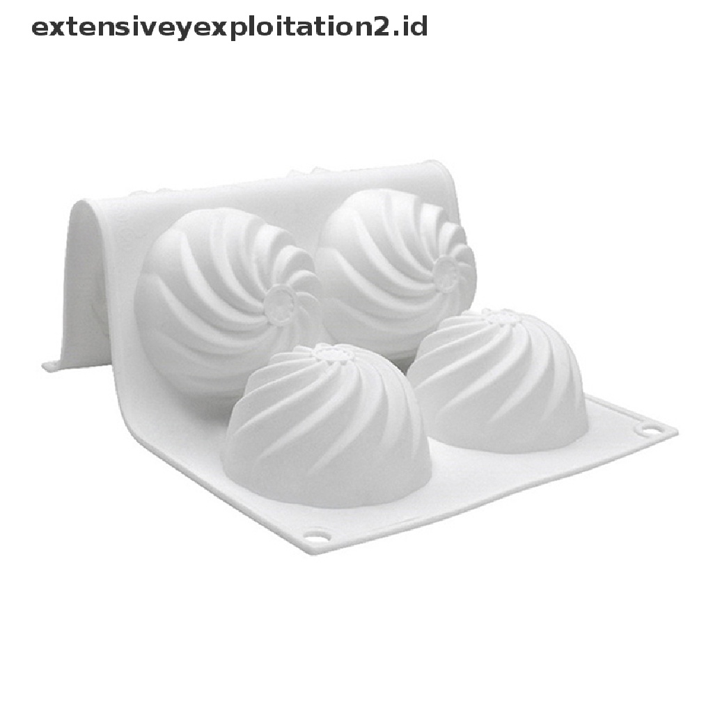 {NEW} 6 Cavity Silikon Cyclone Bulat Spiral Mousse Mold Cetakan Kue Baking Decorag Mould.