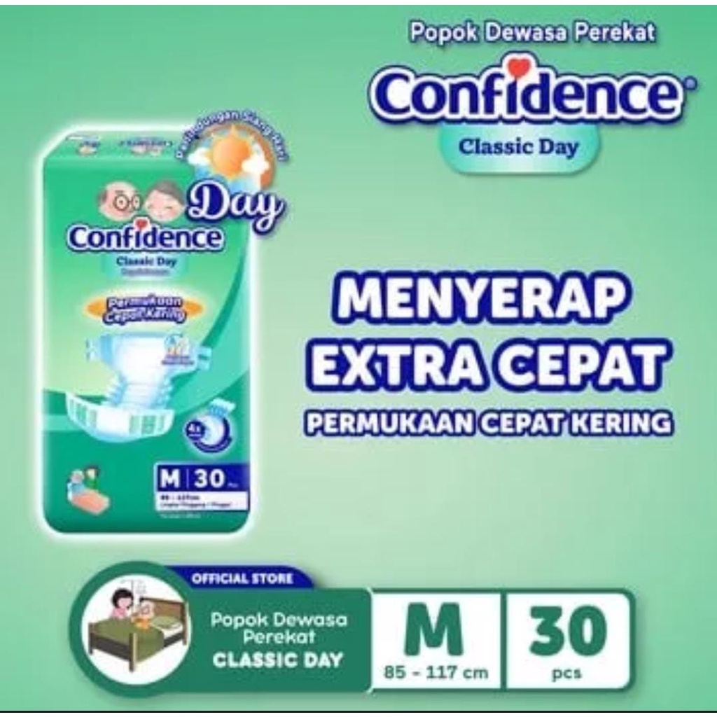 Popok dewasa Confidence Popok Perekat Classic Day/ Night M30 L 30 XL30