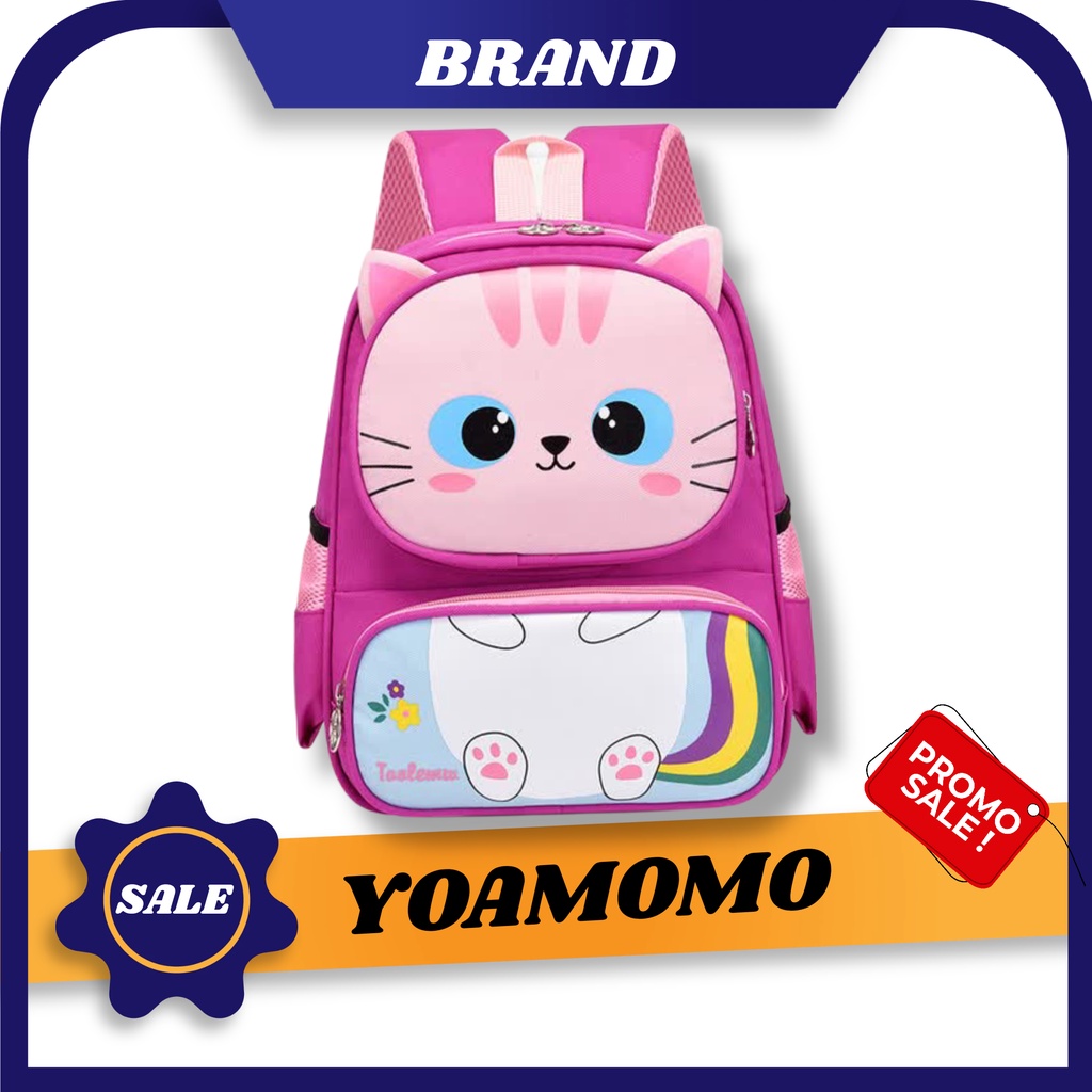 THARASTORE PREMIUM"Tas Ransel Sekolah Anak Karakter KUCING LUCU  / Backpack Ransel Anak / Tas Ransel