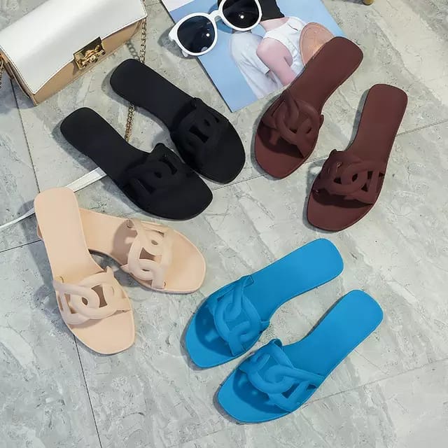 Sandal Sendal Jelly Wanita Fashion Dewasa Bentuk O