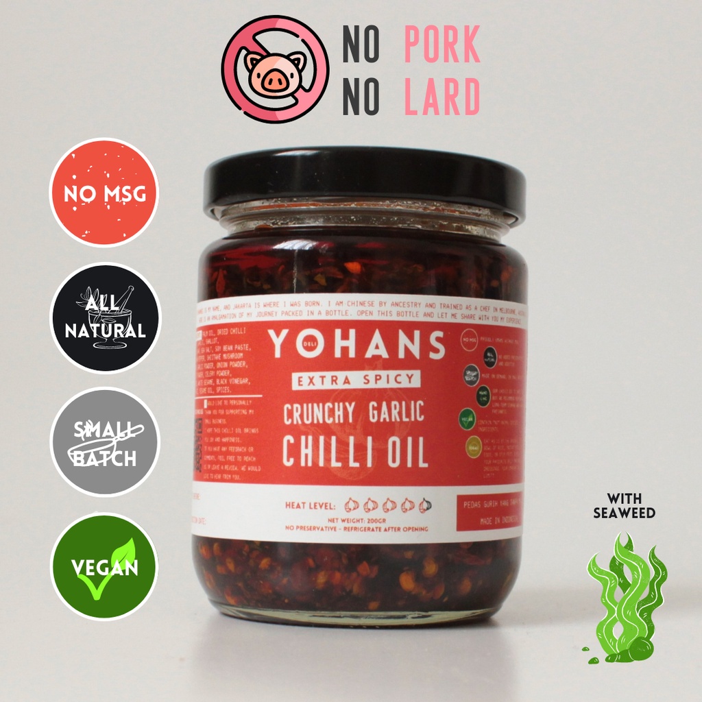 Jual Crunchy Garlic Chilli Oil EXTRA SPICY 200 gr BEBAS MSG / BEBAS