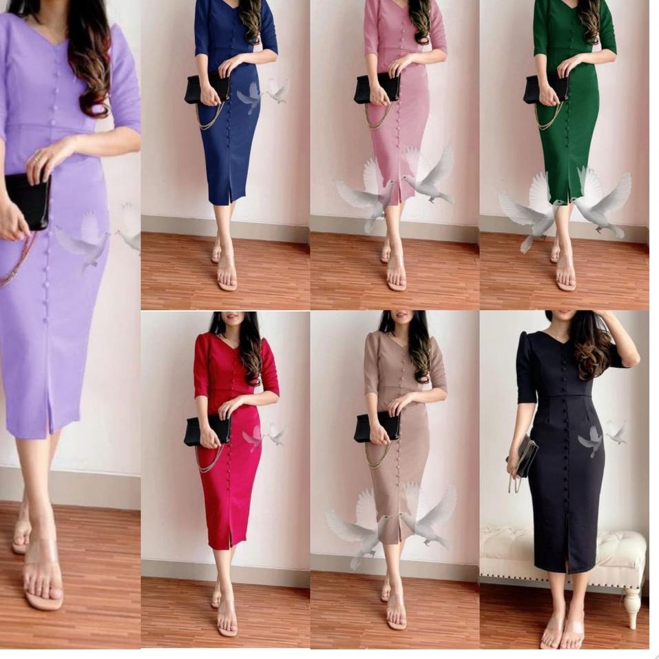 Tren Terbaru Mini dress Korea / DRESS SCUBA HANY DAHAYU / DRESS BODYCON SCUBA PREMIUM JUMBO / dress 