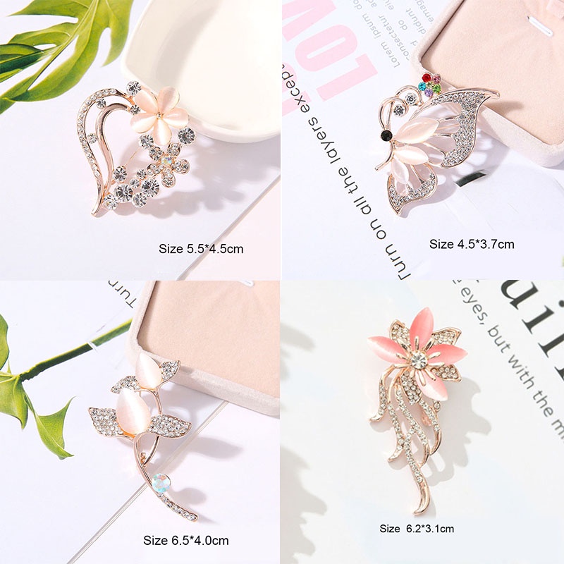 Korea Fashion Bunga Berlian Bros Dengan Mutiara Indah Kartun Pin Anti-fading Retro Korsase Pin