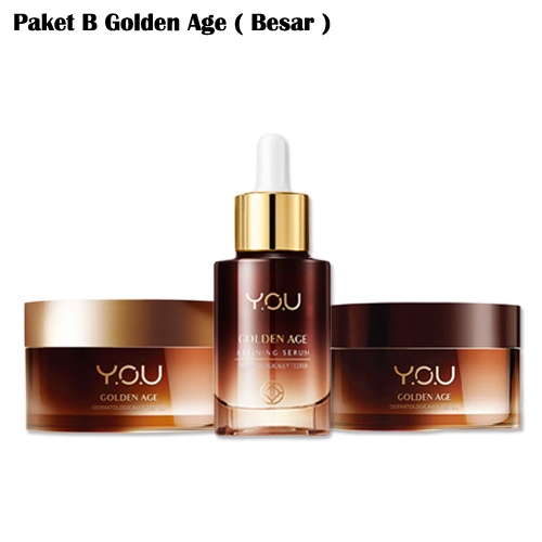 PAKET YOU B Besar Golden Age Illuminating Day Cream 30ml + Revitalizing Night Cream 30ml + Serum 20ml Y.O.U