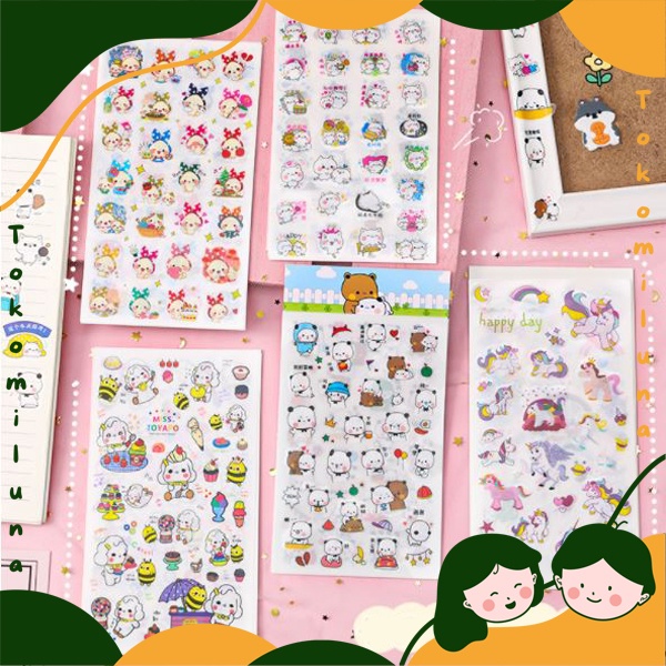 

Sticker DIY 1 set isi 6 lembar lucu cute dekorasi bullet journal hiasan scrapbook HB1157