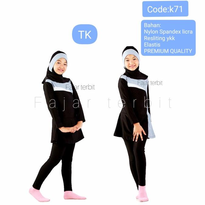4-7 Th Baju Renang Anak Perempuan Pakaian Renang Anak Wanita Muslim