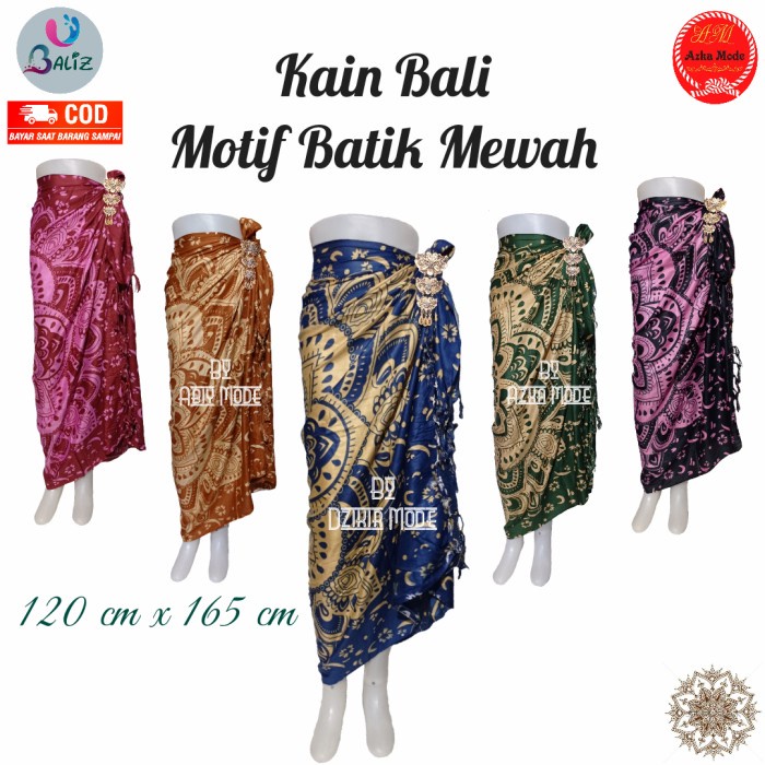 Kain Kain Bali Pantai/Kain Bali Motif Batik Mewah/ Kain Bali Halus & Lembut
