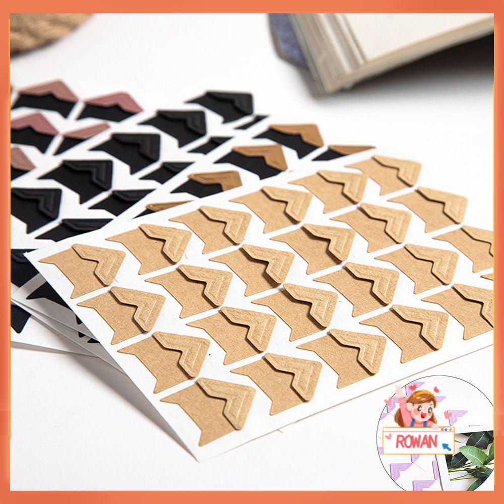 R-flower 24Pcs/Lot Stiker Sudut Perekat Diri Kertas Kraft Vintage Dekorasi Scrapbooking